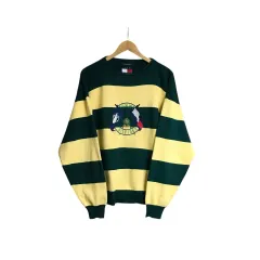 トミーヒルフィガー ボーダー柄 クルーネック ニット