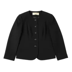 ニナリッチ NINA RICCI ジャケット ノーカラー ロゴボタン オケージョン ブラック 9ARサイズ 994567のサムネイル