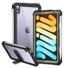 iPad Mini 7/iPad Mini 6 防水ケース 2021第6世代 8.3インチ防水カバータブレットケース IP68防水規格 指紋認証対応 防雪 防塵 耐衝撃 薄型 軽量 360°全方向保護 Apple Pencil 2のペアリング・充電対 ...