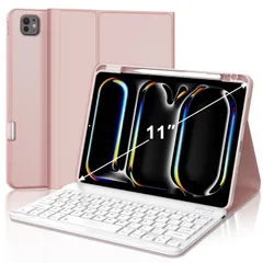 [2025年新登場] iPad Pro 11（M5 M4）キーボード ケース 人気 軽量 iPad Pro 11 インチ キーボード 脱着式 ペンシルホルダー付き Bluetoothキーボードカバー 耐衝撃 スタンド機能付き 全面保護 多角度調整 傷 ...