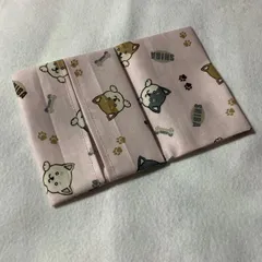柴犬柄 ふたつきポケットティッシュケース ミニサイズ ピンク サニタリーポーチにも♪