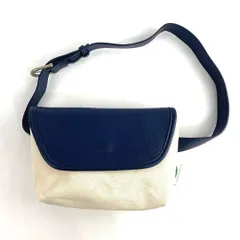 新品 CROCODILE クロコダイル キャンバス ベルト付き バッグ ネイビー