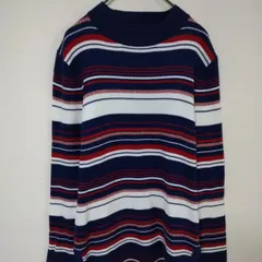 トミーヒルフィガー　美品　ニットセーター　レディースM　ボーダー柄　綿100％