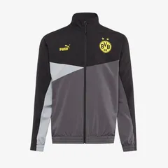 【送料無料・匿名配送】Puma プーマ ボルシア・ドルトムント 23/24 ウーブン ジャケット 撥水 防風 黒 ブラック 灰色 グレー 新品 正規品 並行輸入 日本未発売