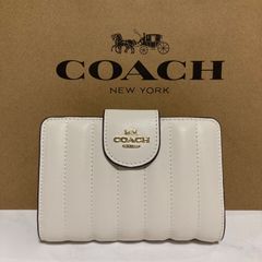 新品 COACH 長財布 コーチ 二つ折り財布 レディース メンズ ホワイト
