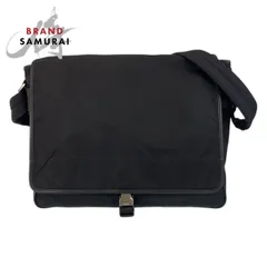美品 PRADA プラダ テスート 三角ロゴプレート ブラック 黒 シルバー金具 ナイロン ショルダーバッグ メッセンジャーバッグ メンズ 501693【中古】