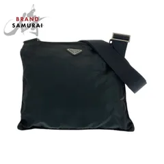美品 PRADA プラダ テスート 三角ロゴプレート ブラック 黒 シルバー金具 ナイロン ショルダーバッグ サコッシュ 男女兼用 メンズ 504759【中古】