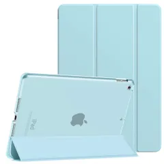 iPad 10.2 ケース Dadanism 第9/8/7世代 アップル iPad 10.2インチ 2021/2020/2019モデル 半透明 カバー スタンドケース オートスリープ機能 軽量 薄型 PU+PC マイクロファイバー裏地 耐久性 全面保護 スカイ
