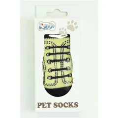 （まとめ）L'ange ペットソックス4足セット sneaker S 犬用靴下〔×2セット〕