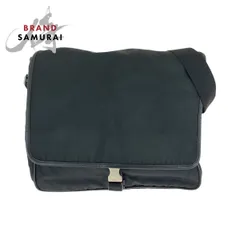 PRADA プラダ テスート 三角ロゴプレート ブラック 黒 シルバー金具 V166 ショルダーバッグ メッセンジャーバッグ レディース 506627【中古】