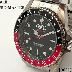 稼働品 Working item アウディ Audi 腕時計 メンズ Men's クォーツ Quartz プロマスター PRO-MASTER 赤黒ベゼル ダイバーズデザイン ウォッチ ノベルティ 希少 レアモデル　0651のサムネイル