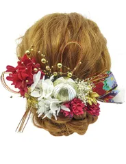 【人気商品】花飾り ドライフラワー ヘアアクセサリー ヘアーアクセサリー 結婚式 成人式 卒業式 髪飾り 謝恩会 七五三 和装 振袖 着物 [JZOON] 浴衣 袴 紫陽花 水引 和玉