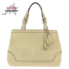 美品 COACH コーチ ハンプトンズ フリンジ ベージュ シルバー金具 レザー 5055 トートバッグ ハンドバッグ レディース 600306【中古】
