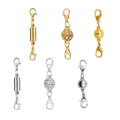 ネックレス 留め具 マグネットクラスプ 6個セット 延長用金具 接続金具 延長調整 アクセサリーパーツ エンドパーツ ネックレス ブレスレット ジュエリー用 DIY ハンドメイド クラフト用品 手作り素材