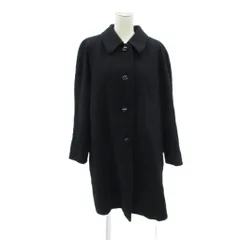 ピュアカシミヤ PURE CASHMERE ステンカラーコート ミドル丈 カシミヤ 11 黒 ブラック /MA8 ■GY58