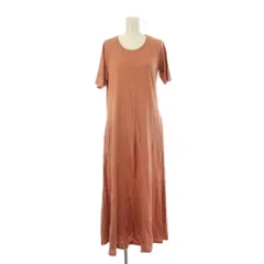 オペークドットクリップ OPAQUE.CLIP ワンピース ロング丈 M 赤 レッド 無地 ラウンドネック 半袖 /LP ■GY58