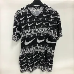 02w23066 コムデギャルソン COMME des GARCONS  × NIKE ナイキ  19AW スウォッシュ ロゴプリントTシャツ  ブラック XL  日本製 メンズ  半袖Ｔシャツ  ポリエステル  1D-T108  【中古品】
