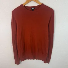 UNIQLO ユニクロ ニット セーター 無地 テラコッタ Lサイズ メンズ 古着 シンプル シティーボーイ