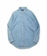 90's ラルフローレン BLAKE ボタンダウン デニムシャツ L