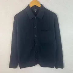 UNIQLO ユニクロ ニットカーディガン 無地 ブラック Mサイズ メンズ 古着 シンプル シティーボーイ