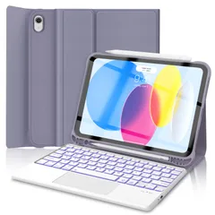 iPad 10世代 キーボード ケース 10.9インチ 7色バックライト 高精度タッチパット搭載 2025年 iPad (A16) 11世代 キーボード付きケース 11インチ Apple penci収納可能 ワイヤレス Bluetoothキーボードカ ...