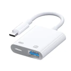 Type C変換アダプタ2 in 1 OTGカメラアダプタ変換ケーブル 100 W急速充電 双方向USB 3.0高速伝送写真/ビデオ/音楽//ファイル伝送設定不要Uディスク/マウス/キーボードなど USBインターフェース経由の双方向データ転送をサポート