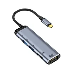 xiwai Type C USB 3.1 USB−C変換HDMI VGAデュアルUSB 3.0 HUB変換器HDTVマルチポートアダプタ4 K 60 hz 1080 p、女性PD 100 W電源ポート付き