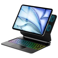 SENGBIRCH マジックキーボード iPad Air 13インチ (M3 2025/M2 2024) iPad Pro 12.9 第3/4/5/6世代適用 キーボード ケース 磁気吸着 フローティング設計 トラックパッド搭載 7色バックライト 多 ...