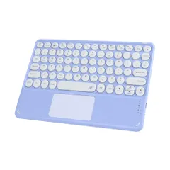 Bluetooth キーボード ipad用 タブレット用 スマホ用 ノートパソコン用キーボード タッチパッド付 USB充電 薄型 小型 コンパクト 可愛い windows/ios/android対応 (パープル)