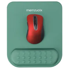 人間工学リストレストマウスパッド メモリーフォーム 手首痛み緩和 滑り止め PU ベース 安定操作感 長時間使用 OK (シアン)