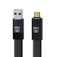 CYケーブル USB3.1 Type-Aオス - Type-Cオス 10Gbps フラットスリムFPC USB-Cデータ電源ケーブル 5V3A ノートパソコン、電話、ディスク用 (50cm)