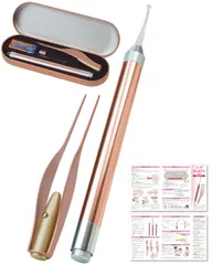 【特価商品】光る 照明付き ライト LED 赤ちゃん 子供用 子供 子ども用 みみあか 掃除 (ピンクゴールド) 耳垢 ピンセット 耳掃除 光る耳かき みみかき 耳かき 【保育士が監修】