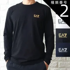 種類2:黒＋ホワイトロゴ/M 長袖Tシャツ ロンT メンズ エンポリオ アルマーニ EA7 ロゴ 8NPT28 PJVQZ 【新作 2025春夏 モデル 】