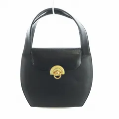 ロダニア RODANIA ハンドバッグ リザードレザー 切替 刻印 ロゴ 黒 ブラック ■GY18 /MQ