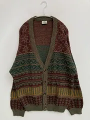 GIANNI カーディガン/ボレロ ブラウン ウール・ニット その他総柄 ミドル丈 長袖