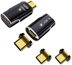 C.WEST USB C マグネット 変換 アダプタ I字型【USB4 40Gbps高速データ転送/140W PD急速充電/8K 60Hz HD映像信号伝送】 Type C 変換 アダプタ C to C アダプタ オス メス 変換 Thunderbo ...
