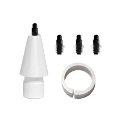 アップルペンシル 交換用ペン先 専用のペン先 1個＋3用替え芯 を兼ね備えたApple Pencil専用ペン先 アップルペンシル第1世代、第2世代 構図 設計 イラスト描画 芯抜き付き (ホワイト)