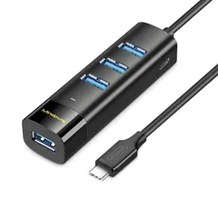 Mindpure USB-C ハブ 1.5m ケーブル HUB USB 3.0 増設 4ポート 同時使用可 5Gbps 高速データ転送 4in1 拡張 Type-C 電源供給 小型 軽量 MacBook/iMac/Surface Pro に対応 ノー ...