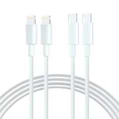 USB-C Lightningケーブル タイプC 【MFi認証/PSE認証】iphone 充電ケーブル ライトニングケーブル USB PD対応 急速充電 1M 1本 & 2M 1本 超高耐久 高速データ同期 タイプC iPhone コード iPhon ...