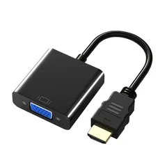 HDMI toVGA変換アダプタ hdmi 変換 アダプタ ケーブル ブラック 1080p対応 HDMI オス to VGA メスアダプタノートPC、パソコン、デスクトップ、モニター、ディスプレイ、プロジェクター、HDTV、Chromebook、Ra ...
