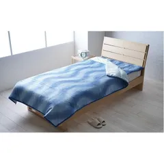 毛布 寝具 シングル 約140×200cm ブルー 洗える 蓄熱わた入 再生ポリエステル綿 肌触りなめらか ボリューム あったか