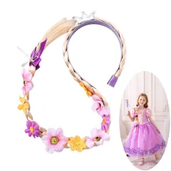 仮装小物 女の子 ダンス かわいい クリスマス ハロウィン コスプレ 金髪 小道具 誕生日 髪の毛 カチューシャ ウィッグ 子供用プリンセスヘアアクセサリー、ラプンツェル [DKJLSTORE]