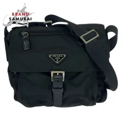 PRADA プラダ テスート 三角ロゴプレート ブラック 黒 シルバー金具 ナイロン/レザー ショルダーバッグ メッセンジャーバッグ 505720【中古】