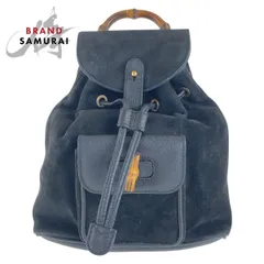 GUCCI グッチ ヴィンテージ バンブー ブラック 黒 ゴールド金具 スウェード 003 2852 0030 0 リュック・デイパック レディース 506415【中古】