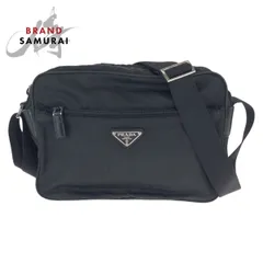 美品 PRADA プラダ テスート 三角ロゴプレート ブラック 黒 シルバー金具 ナイロン/レザー ショルダーバッグ メッセンジャーバッグ 600680【中古】