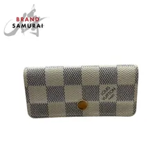 美品 LOUIS VUITTON ルイヴィトン ダミエ アズール ミュルティクレ ホワイト ゴールド金具 PVC/レザー M62630 キーケース 4連 S1-00022【中古】