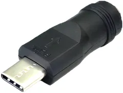 DC(外径5.5/内径2.5mm)(メス)→USB Type-C(オス)変換 電源供給アダプタ (3.5*1.35)