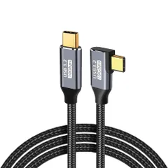 USB C ケーブル L字 2M Type-C L型 【PD対応 100W急速充電/ USB 3.1 Gen2標準 10Gbpsデータ転送】 超高速充電 4K/60Hz映像出力 超高耐久 ナイロン編み タイプC対応 (2M)