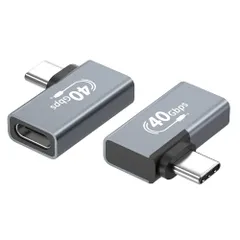 USB4.0 Type C 変換アダプター usb c l タイプc L型変換アダプター 2個セットT[ USB4.0延長アダプタ 40Gbps高速転送 100/5A急速充電 8K@60Hz映像出力対応] usb c L型 type cL字 type ...