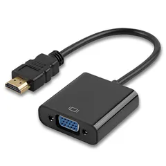 HDMI to VGA変換アダプター、HDMI オスto VGA メスアダプタノートPC、パソコン、モニター、ディスプレイ、プロジェクター、HDTV、Chromebook、等25 CM（ブラック）
